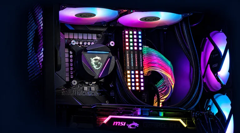 Example Apache interior showing MSI liquid cooling, memory and cable routing