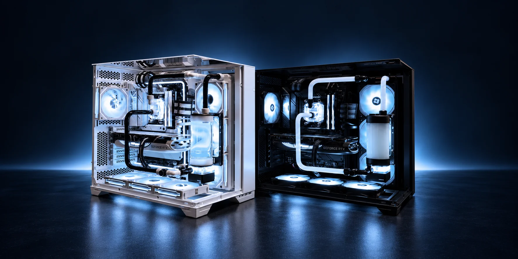 White and black Destroyer custom-build examples side by side